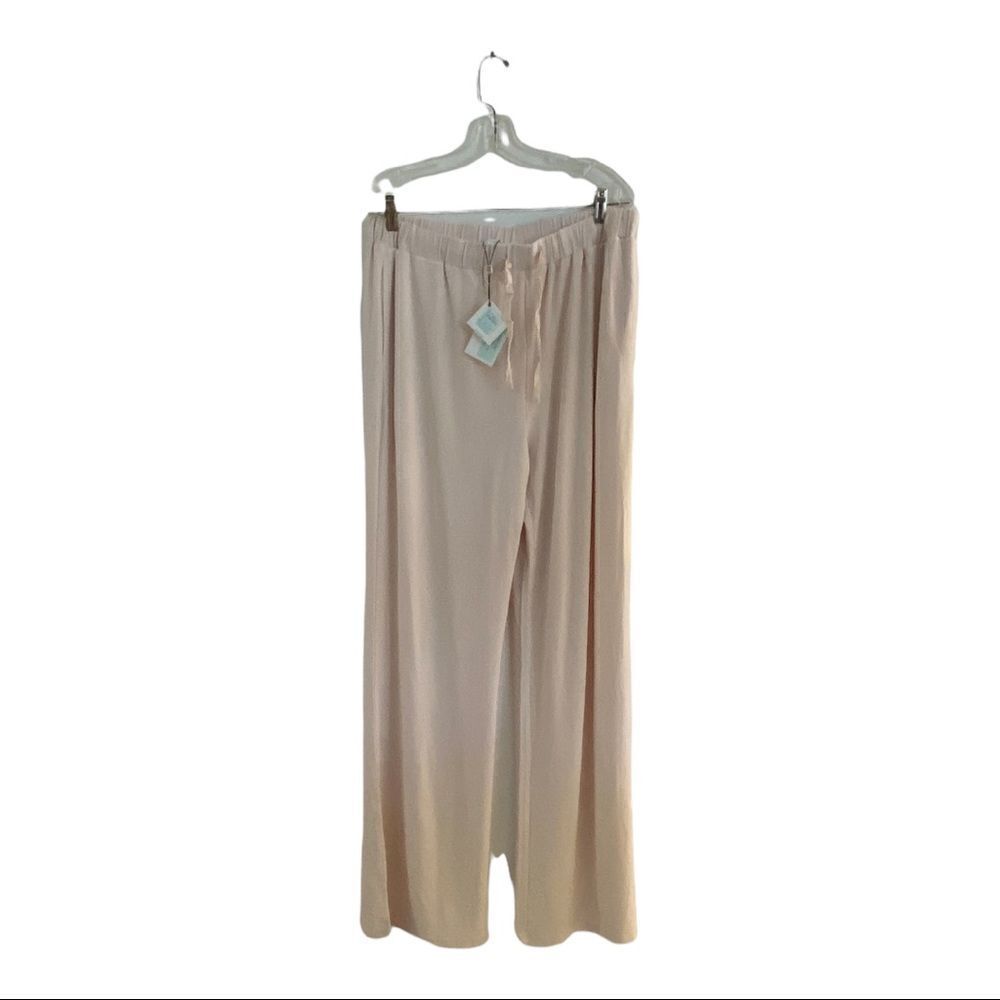 By Egreis Split Leg Wide Leg Pants Drawstring Waist NWT Size XL Pink